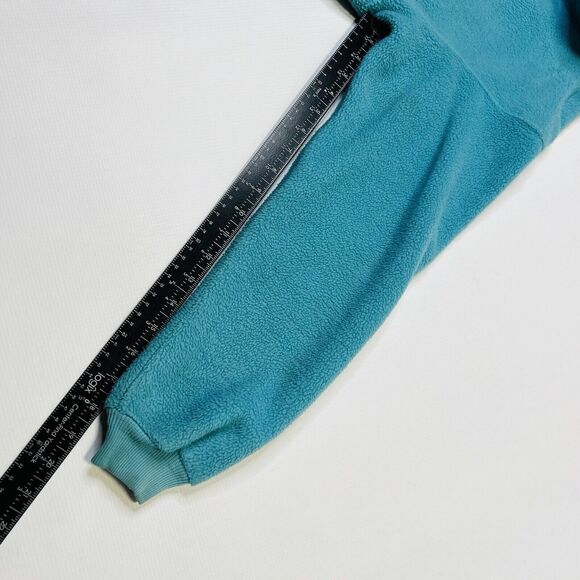 Vintage 1990s Patagonia Fleece Full Zip Jacket 1980s Teal Made In USA Kids 10 - Picture 10 of 16